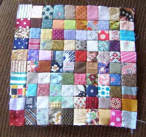 100 hand stitched 1" squares