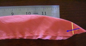 Fabric Rose - Gathering Stitch and First Fold