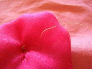 Tack Stitch to create petal Tack Stitch to create petal