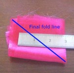 Folded Square showing Diagonal Fold Line Folded Square showing Diagonal Fold Line