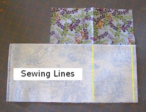 Step 3 showing sewing lines
