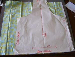 1. Laying pattern on Fat Quarter fabric.