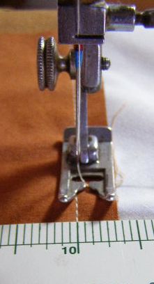 Using Pressure Foot as Seam Allowance Guide