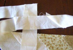 8.  Piecing border fabric together