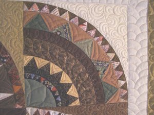 Many of the light fabrics in outer arch are from my Grandmother's Stash