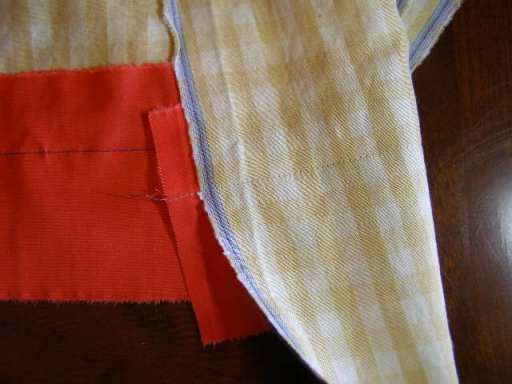 Seam from both design and Foundation Fabric (stitching) sides