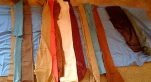 Laying out selected fabrics