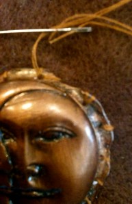 Clay Polymer Face with "sewing holes"