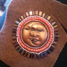 Photo 5:  Final Row of Beads sewn to underlying felt