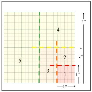 Paper Piecing Diagram: Log Cabin Var 2