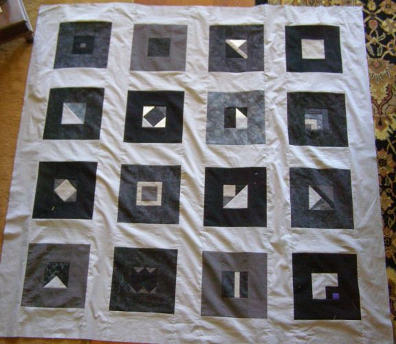 Completed Modern Monochromatic Quilt Top