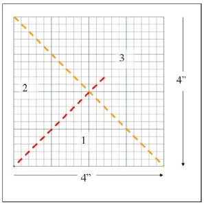 Paper Piecing Diagram for Pinwheel Block