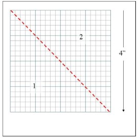 Paper Piecing Diagram for Half Square Triangle
