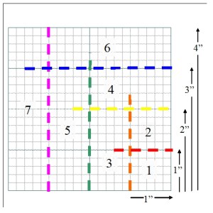 Paper Piecing Diagram for Log Cabin Variation 1
