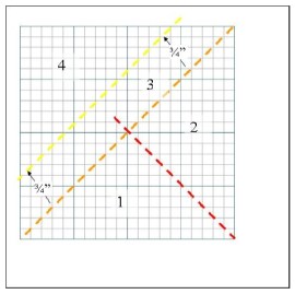 Paper Piecing Diagram Pinwheel Variation 1