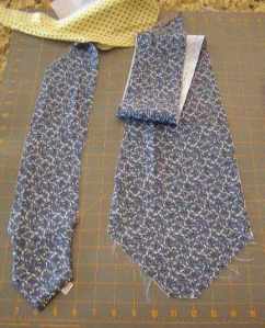 Tie fabric ready to be cut