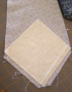 Foundation square on top of tie fabric