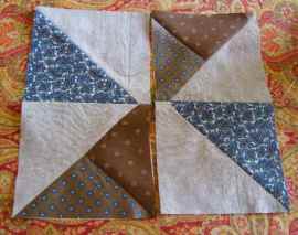 Two rectangles ready to be sewn together