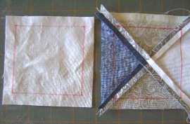 Traced sewing lines.