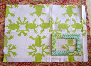 Photo 9:  Place frame on right side of fabric.
