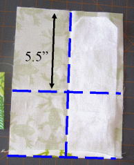 Photo 8:  Fold lines and interfacing placement.