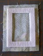 Photo 3:  Frame web-fused to smaller fabric rectangle.