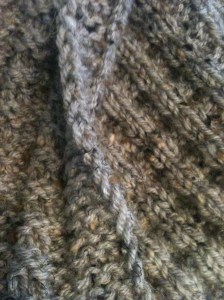 Back, Front and Border of Waffle Scarf