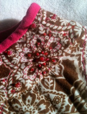 Beading and Outline Stitch Embellishment