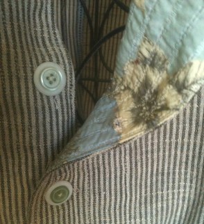 Striped Linen and Buttons from The Stash. Lining is a new purchase.