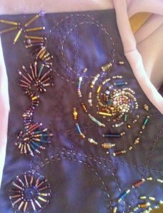 Beading and Stitching on Yoke