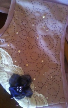 Yoke with "Burned" Petal Flower