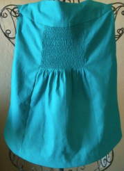 Teal LInen Top Back View