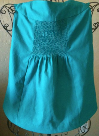 Teal LInen Top Back View