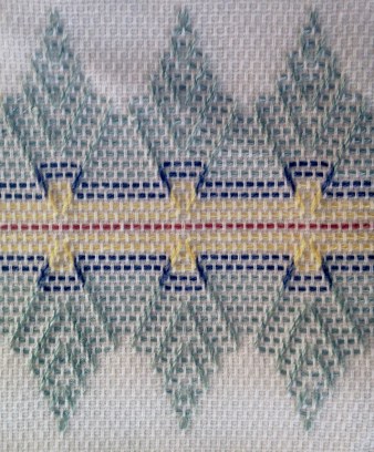 Green, yellow, red and blue